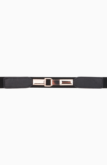 Elastic Belt with Gold Buckle Slide 1