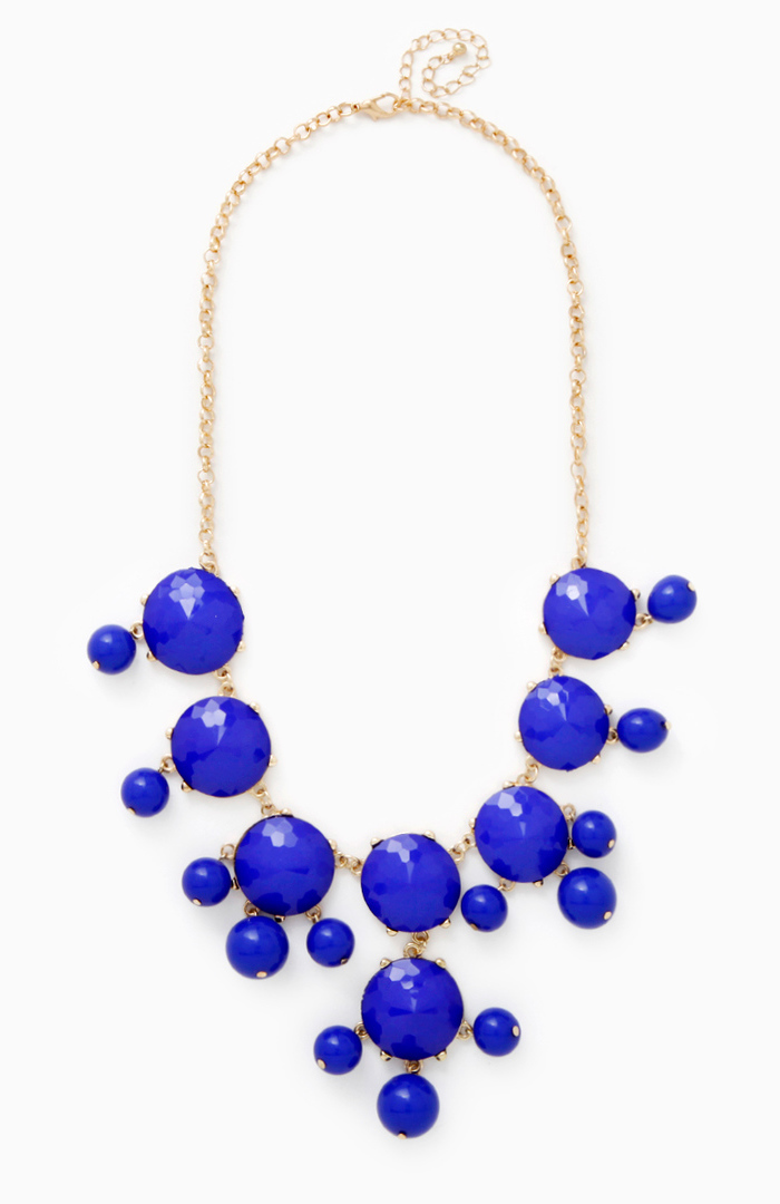 Large Candy Drop Statement Necklace in Cobalt DAILYLOOK