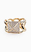 Oversized Chain Link Bracelet with Rhinestone Stud Thumb 1
