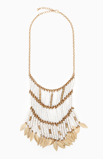 Dangling Tribal Leaf Statement Necklace Slide 1