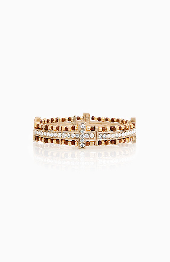 Rhinestone Cross Stretch Bracelet Slide 1