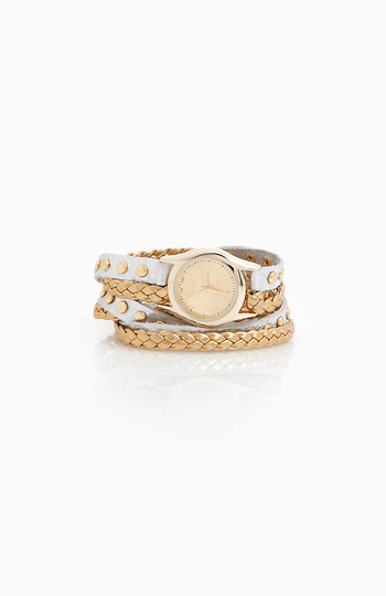 Double Strand Metallic Wrap Watch Slide 1