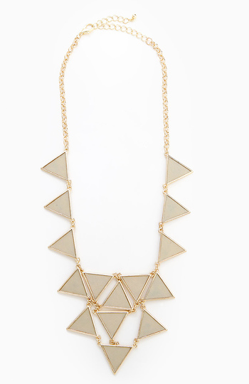 Leather Triangle Statement Necklace Slide 1