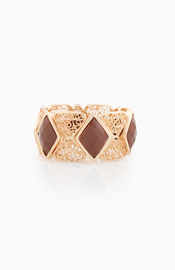 Stone and Filigree stretch bracelet Slide 1