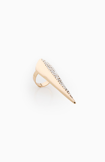 Spike Rhinestone Shield Ring Slide 1