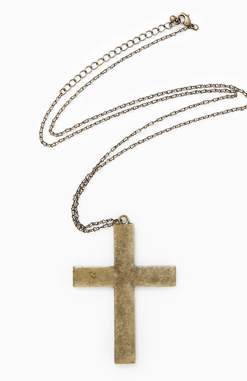 Large Cross Pendant Necklace Slide 1