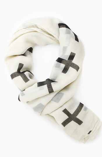 Cross Print Scarf Slide 1