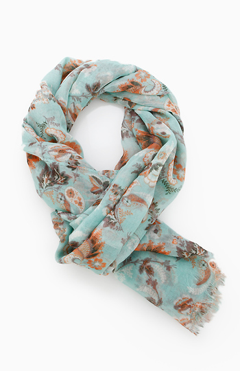 Vintage Floral Print Scarf Slide 1