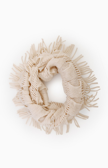 Slash Fringe Infinity Scarf Slide 1
