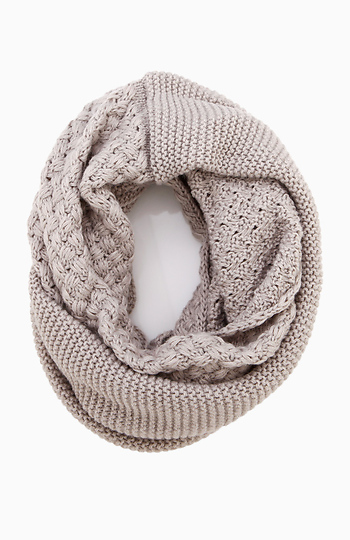 Mixed Knit Infinity Scarf Slide 1
