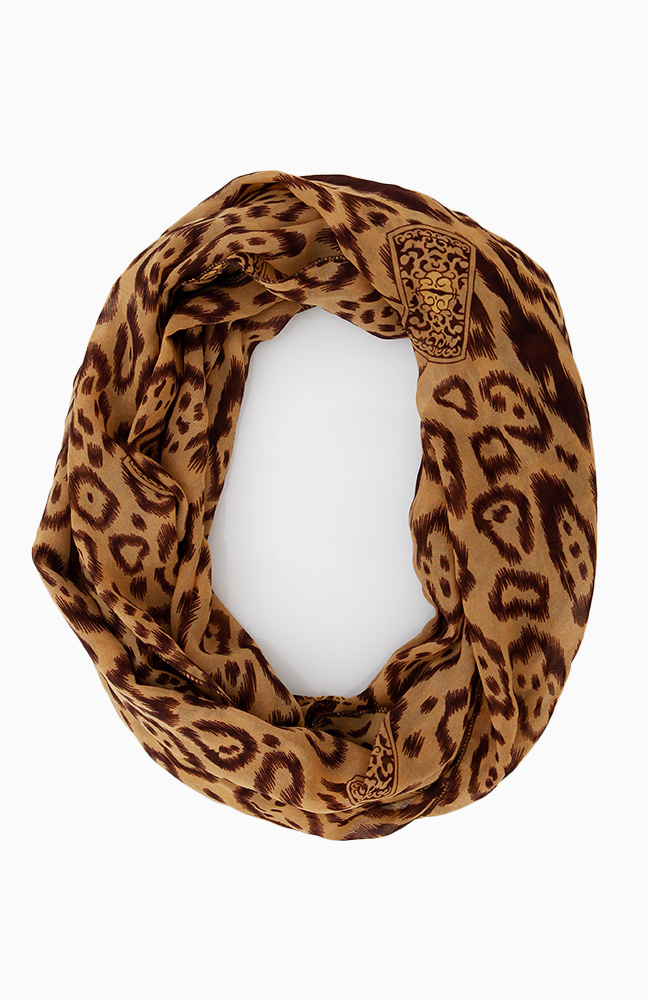 Exotic Leopard Infinity Scarf in Tan DAILYLOOK