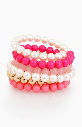 Bubblegum Beaded Coil Bracelet Slide 1