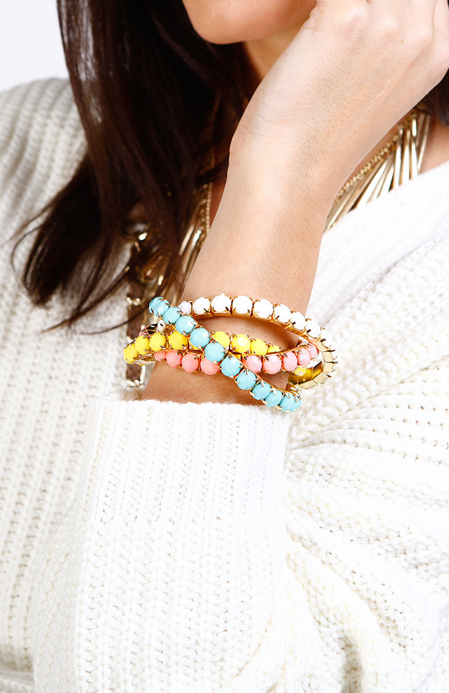 Candy Dots Bracelet Set in Floral Multi DAILYLOOK