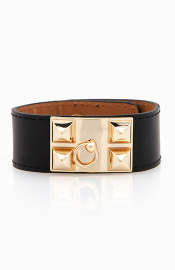 DAILYLOOK Genuine Leather Door Knocker Bracelet Slide 1