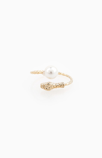Snake and Pearl Midi Ring Slide 1