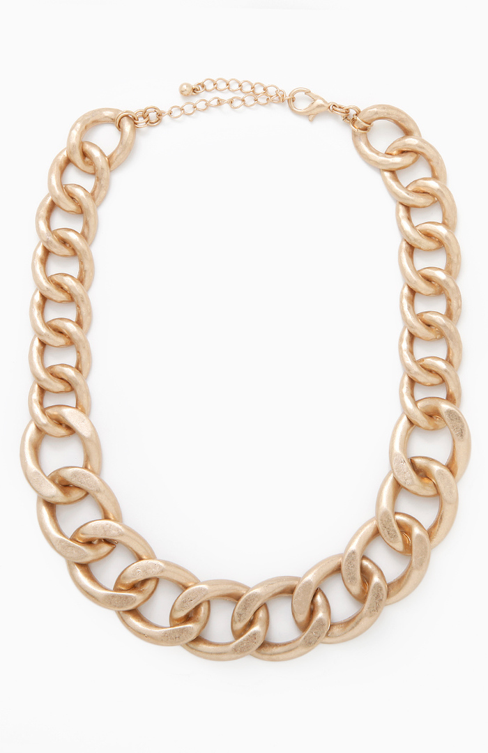 DAILYLOOK Matte Chain Link Necklace in Gold DAILYLOOK