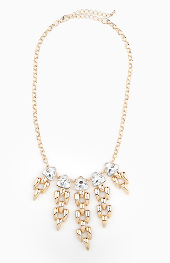 Crystal And Chain Necklace Slide 1