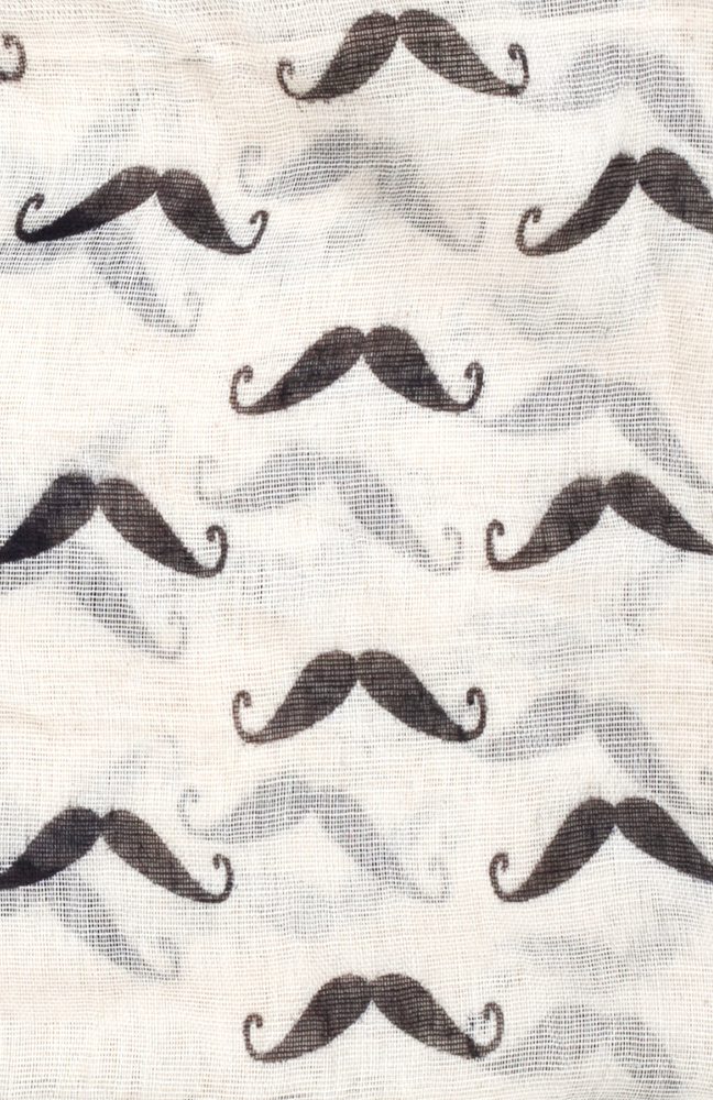 Moustache Infinity Scarf in Beige | DAILYLOOK