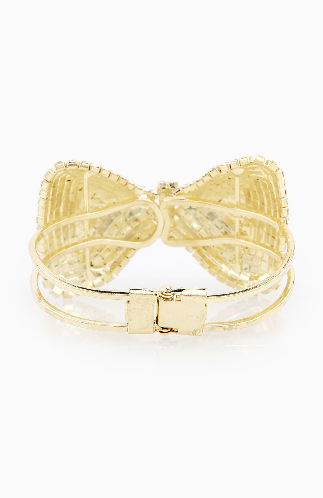 Crystal Bow Cuff Bracelet in Gold DAILYLOOK