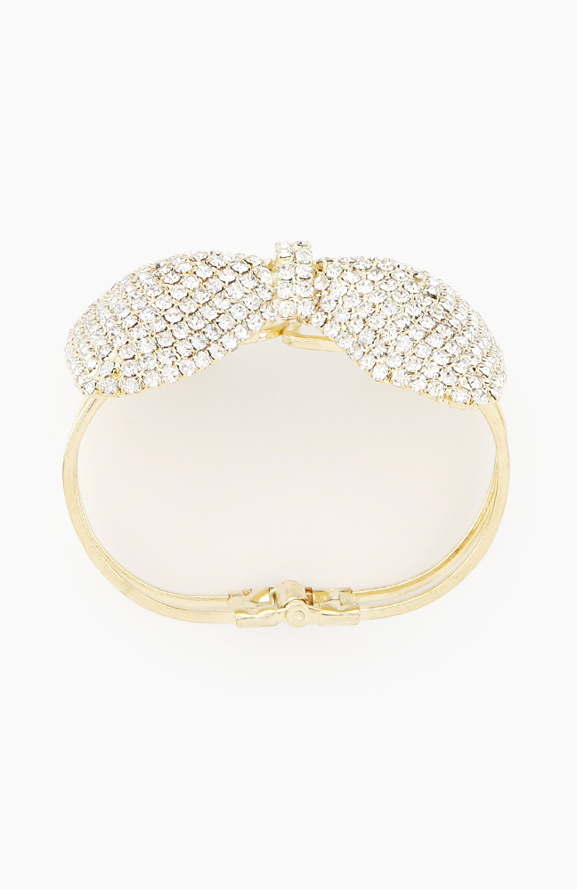 Crystal Bow Cuff Bracelet in Gold DAILYLOOK