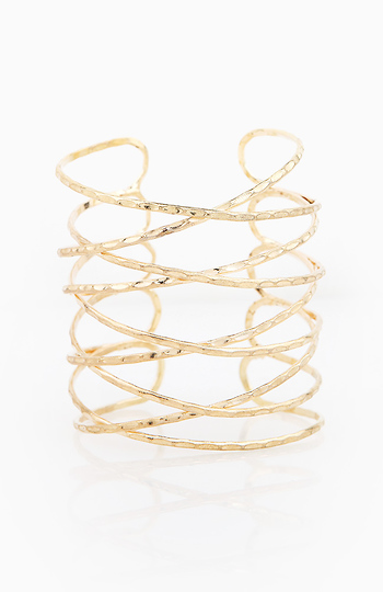 Crossed Bangles Cuff Bracelet Slide 1