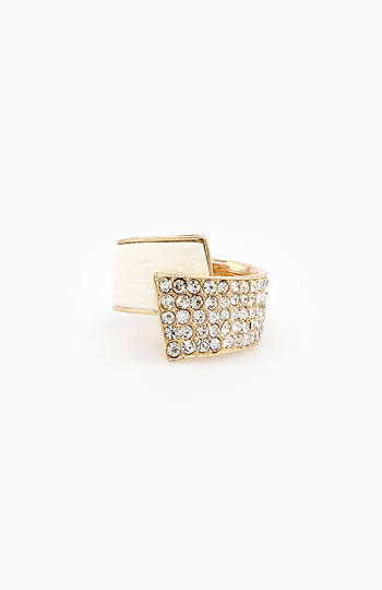 Leather and Crystal Ring Slide 1