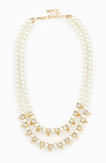 Pearl and Spike Necklace Slide 1