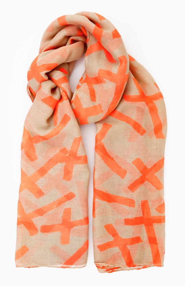 Neon Cross Scarf in Orange DAILYLOOK