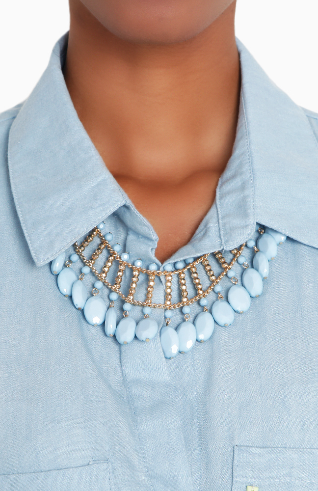 April Showers Necklace in Blue DAILYLOOK