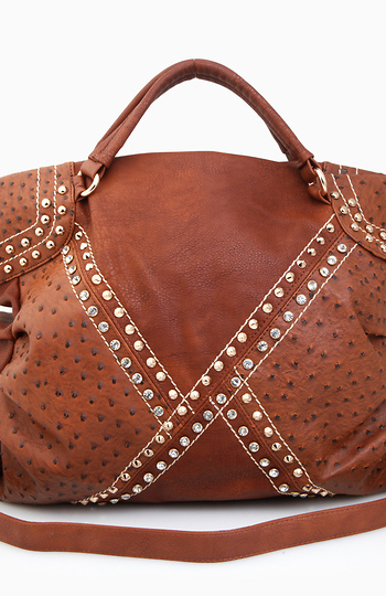 Oversized Ostrich Studded Bag Slide 1