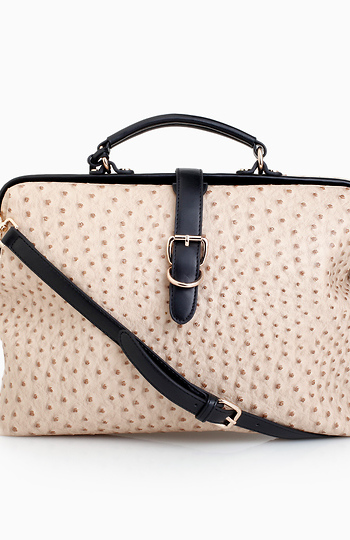 Faux Ostrich Skin Briefcase Slide 1