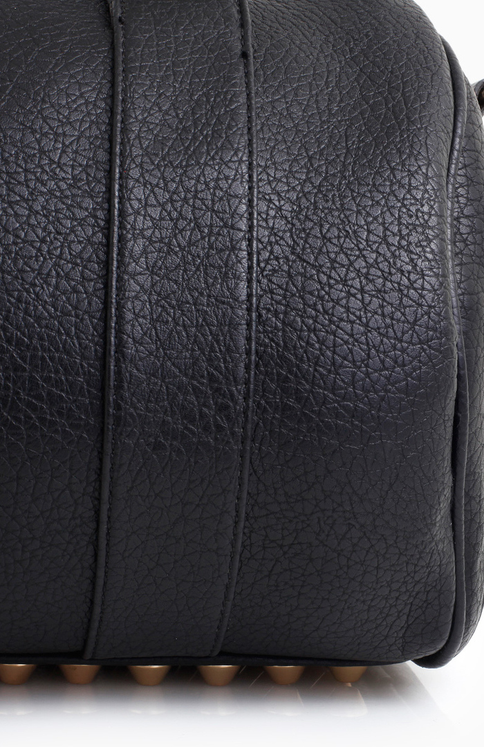 Bottom Studded Mini Duffel Bag in Black | DAILYLOOK