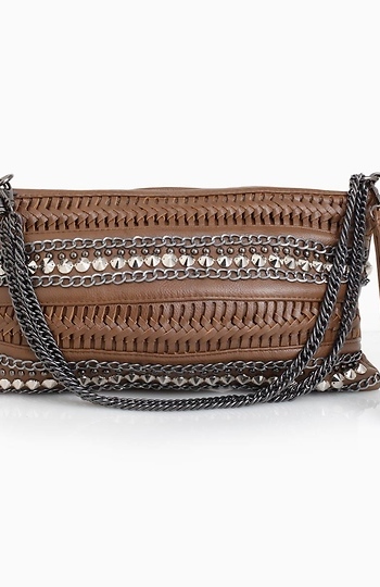 Boho Chain Link Woven Clutch Slide 1