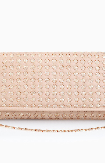 Glitter Basket Weave Clutch Slide 1