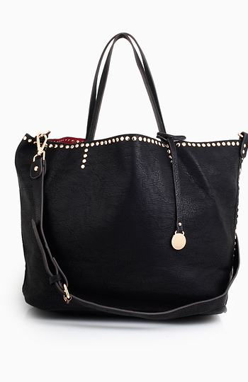 Studded Trim Tote Slide 1