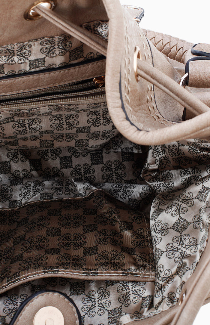 Braided Handle Bucket Bag in Beige DAILYLOOK