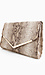 Snakeskin Metallic Flap Clutch Thumb 2