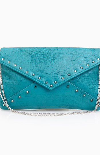 Spike Lined Envelope Clutch Slide 1