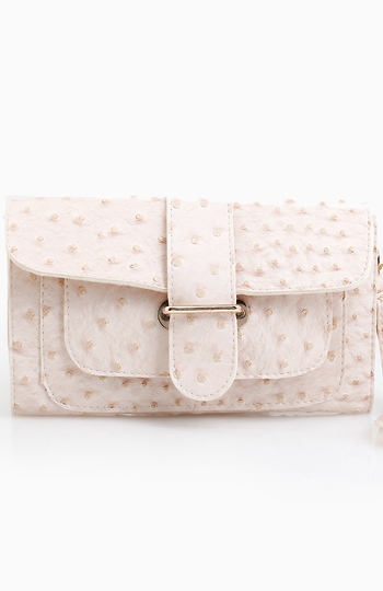 Faux Ostrich Skin Wallet Clutch Slide 1