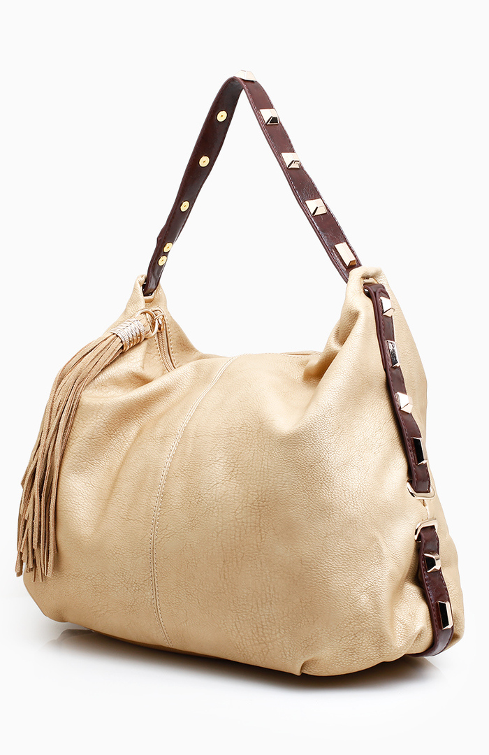 Hot Fix Stones Rhinestones Fringe Hobo Bag