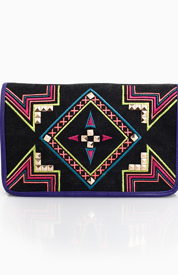 Embroidered Aztec Clutch Slide 1