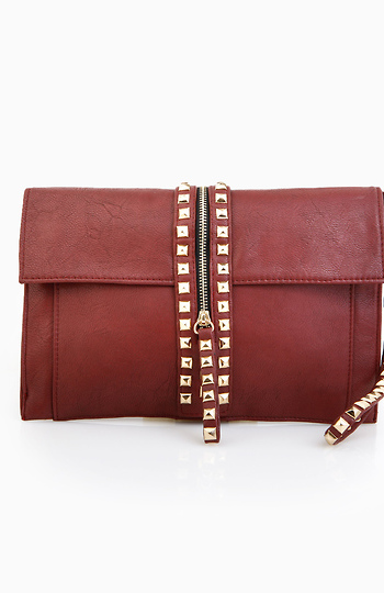 Studded Zipper Strap Clutch Slide 1