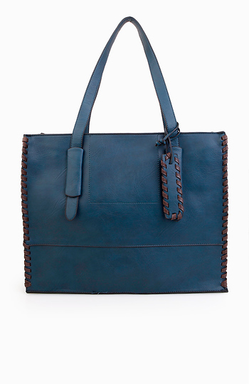 Bold Stitch Trim Tote Slide 1