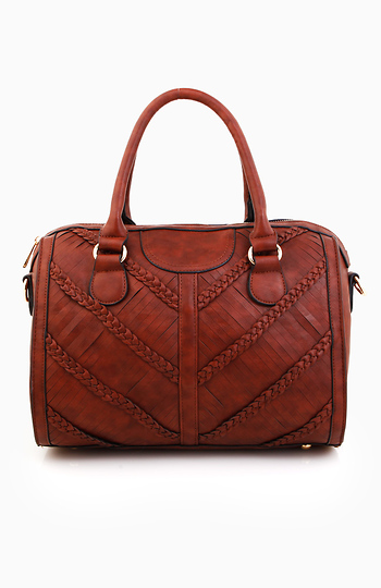 Chevron Seam Satchel Slide 1