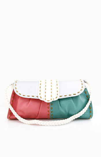Color Block Stitched Clutch Slide 1