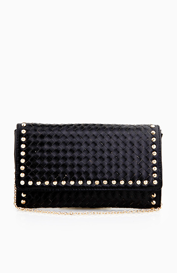 Basket Weave Studded Border Purse Slide 1