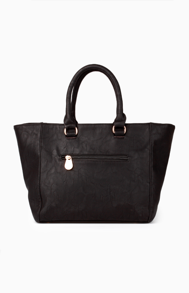 Double Front Zipper Everyday Bag in Black DAILYLOOK