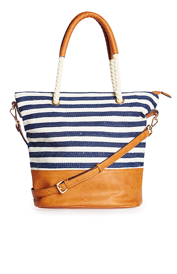 Nautical Striped Tote Slide 1