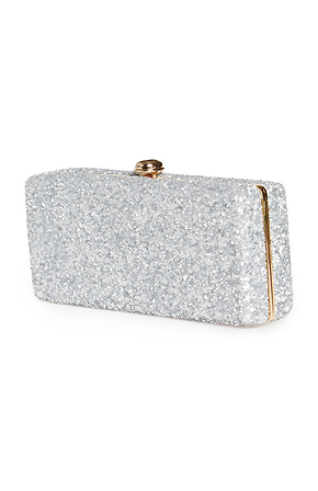 Deux Lux Rock Candy Mini Clutch in Silver