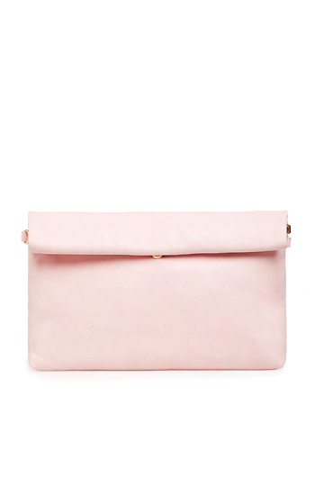 Maya Vegan Leather Large Fold Over Clutch Slide 1